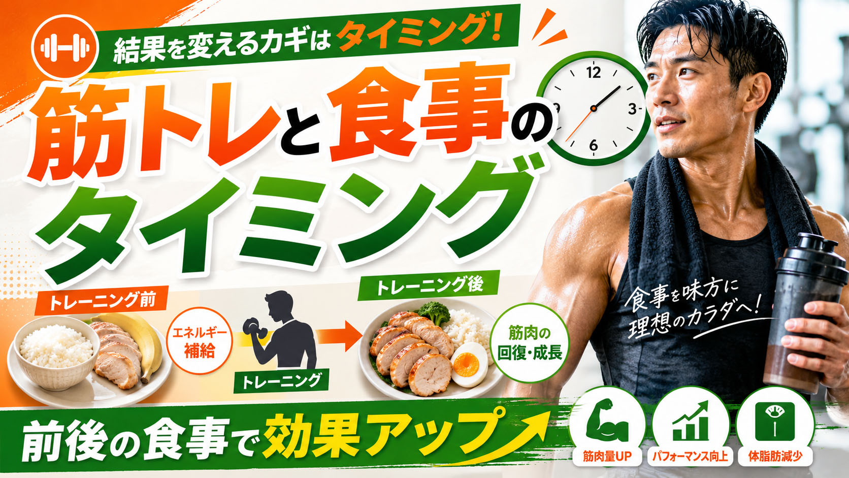 筋トレと食事のタイミング｜均整術師監修・前後の食事で効果を高める方法